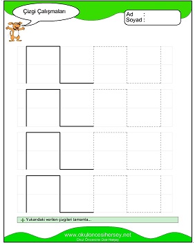 okul öncesi çizgi çalışma sayfaları